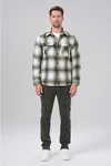 Miracle of Denim Kurzarmhemd Men Flanell Shirt Hellgrau/Dunkelgrün/Grün/Hellgrün/Neonfarben