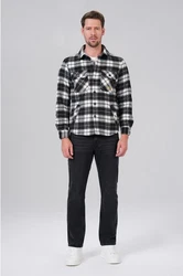 Miracle of Denim Hemdjacke Men Shirt Creme/Weiß/Schwarz