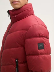 TOM TAILOR Winterjacke Pufferjacke mit Kapuze Innentasche Dunkelrot/Rot/Bordeaux/Braun
