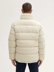TOM TAILOR Winterjacke Pufferjacke mit Kapuze Innentasche hellbeige