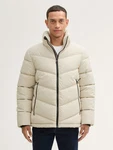 TOM TAILOR Winterjacke Pufferjacke mit Kapuze Innentasche hellbeige