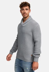 Indicode Strickpullover INBrockly Grau
