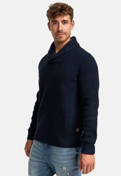 Indicode Strickpullover INBrockly Dunkelblau/Hellblau