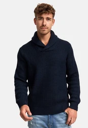 Indicode Strickpullover INBrockly Dunkelblau/Hellblau