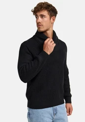 Indicode Strickpullover INBrockly Schwarz/Dunkelgrau
