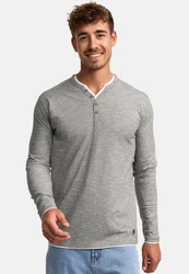 Indicode Langarmshirt INColeson Grau/Hellgrau