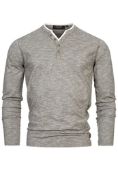 Indicode Langarmshirt INColeson Grau/Hellgrau