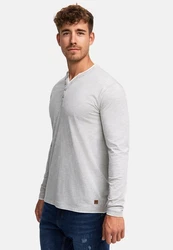 Indicode Langarmshirt INColeson Grau/Hellgrau