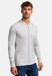 Indicode Langarmshirt INColeson Grau/Hellgrau