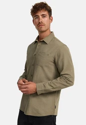 Indicode Langarmhemd INCaix Khaki/Braun/Dunkelgrün