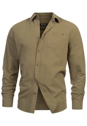 Indicode Langarmhemd INCaix Khaki/Braun/Dunkelgrün