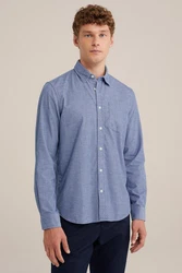 WE Fashion Businesshemd Dunkelblau/Hellblau/Blau