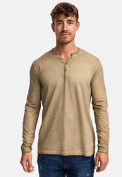 Indicode Langarmshirt INKilsone Khaki/Braun/Beige