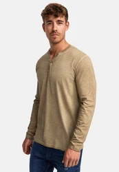 Indicode Langarmshirt INKilsone Khaki/Braun/Beige