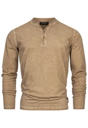 Indicode Langarmshirt INKilsone Khaki/Braun/Beige