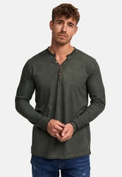 Indicode Langarmshirt INKilsone Dunkelgrün/Khaki