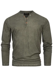 Indicode Langarmshirt INKilsone Dunkelgrün/Khaki