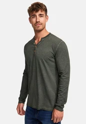 Indicode Langarmshirt INKilsone Dunkelgrün/Khaki