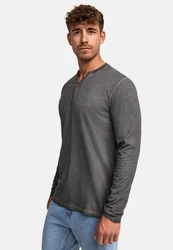 Indicode Langarmshirt INKilsone Dunkelgrau/Grau/Hellgrau/Braun