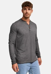 Indicode Langarmshirt INKilsone Dunkelgrau/Grau/Hellgrau/Braun
