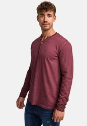 Indicode Langarmshirt INKilsone Dunkelrot/Bordeaux/Rot