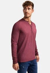 Indicode Langarmshirt INKilsone Dunkelrot/Bordeaux/Rot