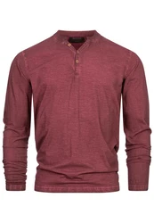 Indicode Langarmshirt INKilsone Dunkelrot/Bordeaux/Rot