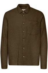 !Solid Langarmhemd SDNELIX Khaki/Dunkelgrün/Dunkelbraun/Braun