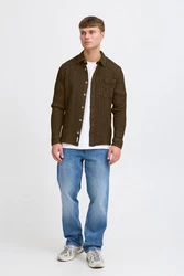 !Solid Langarmhemd SDNELIX Khaki/Dunkelgrün/Dunkelbraun/Braun