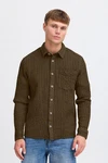 !Solid Langarmhemd SDNELIX Khaki/Dunkelgrün/Dunkelbraun/Braun