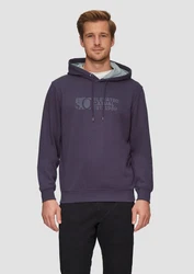 s.Oliver Kapuzensweatshirt mit Front-Print Logo Lila/Dunkelblau/Fliederfarben