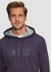 s.Oliver Kapuzensweatshirt mit Front-Print Logo Lila/Dunkelblau/Fliederfarben