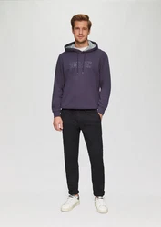 s.Oliver Kapuzensweatshirt mit Front-Print Logo Lila/Dunkelblau/Fliederfarben