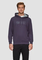 s.Oliver Kapuzensweatshirt mit Front-Print Logo Lila/Dunkelblau/Fliederfarben