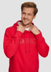 s.Oliver Kapuzensweatshirt mit Front-Print Logo Rot