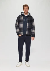 s.Oliver Kapuzensweatshirt mit Front-Print Logo Dunkelblau/Blau/Grau