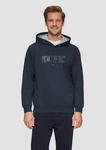 s.Oliver Kapuzensweatshirt mit Front-Print Logo Dunkelblau/Blau/Grau