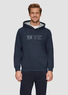 s.Oliver Kapuzensweatshirt mit Front-Print Logo Dunkelblau/Blau/Grau s.Oliver Kapuzensweatshirt mit Front-Print Logo Dunkelblau/Blau/Grau