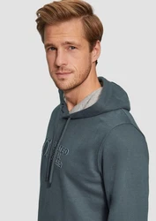 s.Oliver Kapuzensweatshirt mit Front-Print Logo Dunkelblau/Grau/Türkis/Grün
