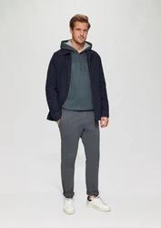 s.Oliver Kapuzensweatshirt mit Front-Print Logo Dunkelblau/Grau/Türkis/Grün