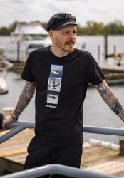 Sea Shepherd T-Shirt For the Ocean Hai Dunkelgrau/Schwarz/Hellblau/Dunkelblau/Blau