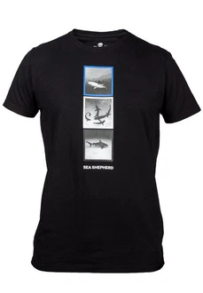 Sea Shepherd T-Shirt For the Ocean Hai Dunkelgrau/Schwarz/Hellblau/Dunkelblau/Blau