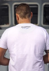 Sea Shepherd T-Shirt For the Ocean Hai Weiß/Hellblau/Creme