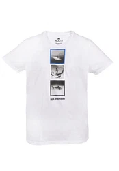 Sea Shepherd T-Shirt For the Ocean Hai Weiß/Hellblau/Creme