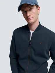 NO EXCESS Sweatshirt Sweater Full Zipper Pique Bomber Dunkelblau/Dunkelgrün/Hellblau/Blau