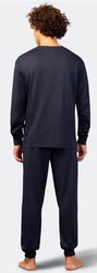 Hajo Schlafanzug Herren Pyjama Klima Komfort Dunkelblau/Mischfarben/Lila