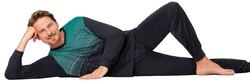 Hajo Schlafanzug Herren Pyjama Klima Komfort Dunkelblau/Mischfarben/Lila
