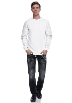 Rusty Neal Sweatshirt Weiß/Grau/Creme/Silber