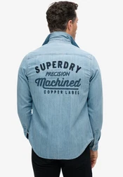 Superdry Langarmhemd Embroidered Workwear Shirt blau