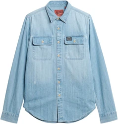 Superdry Langarmhemd Embroidered Workwear Shirt blau